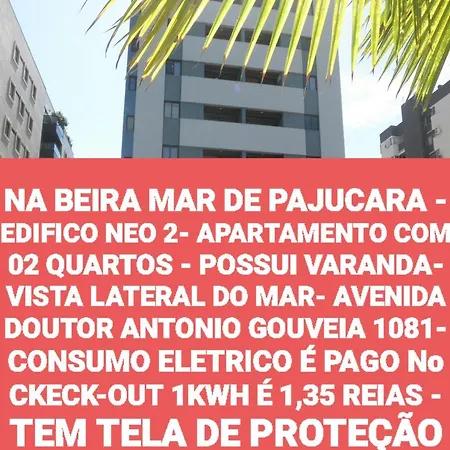 Na Beira Mar De Pajucara - Edifico Neo 2- Apartamento Com 02 Quartos - Possui Varanda- Vista Lateral Do Mar- Avenida Doutor Antonio Gouveia 1081- Consumo Eletrico E Pago No Ckeck-Out 1Kwh E 1,35 Reias -Tem Tela De Protecao- Maceió Exterior foto